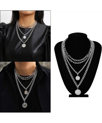 Chunky Necklaces for women Punk Chain Silver Statement Collar Necklace typeA 8 $6.62 Necklaces