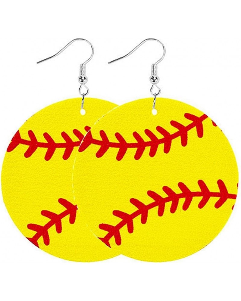 Retro Sports Ball Leather Dangle Earrings Baseball Basketball Soccer Volleyball Shape Earrings for Women Girls Jewelry AA $6....