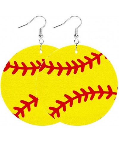 Retro Sports Ball Leather Dangle Earrings Baseball Basketball Soccer Volleyball Shape Earrings for Women Girls Jewelry AA $6....