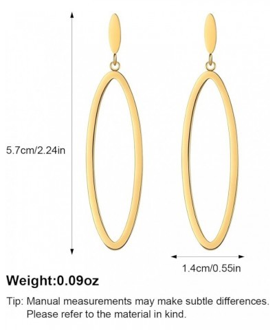 Black Gold Geometric Drop Dangle Earrings for Women Waterdrop Oval Circle Link Stainless Steel Dangle Earrings Trendy Jewelry...