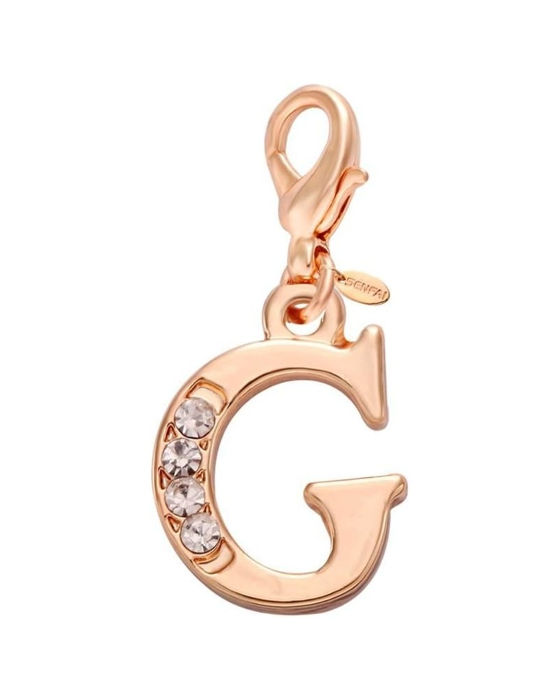 Rose Gold Plated 26 Alphabet English Letters Crystal First Initial Name Charms for Bracelet,Necklace,Zipper Puller G $9.60 Br...