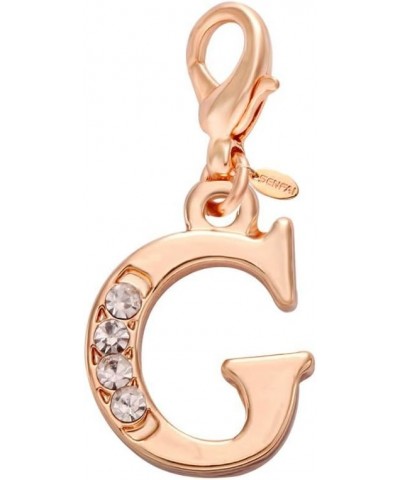 Rose Gold Plated 26 Alphabet English Letters Crystal First Initial Name Charms for Bracelet,Necklace,Zipper Puller G $9.60 Br...