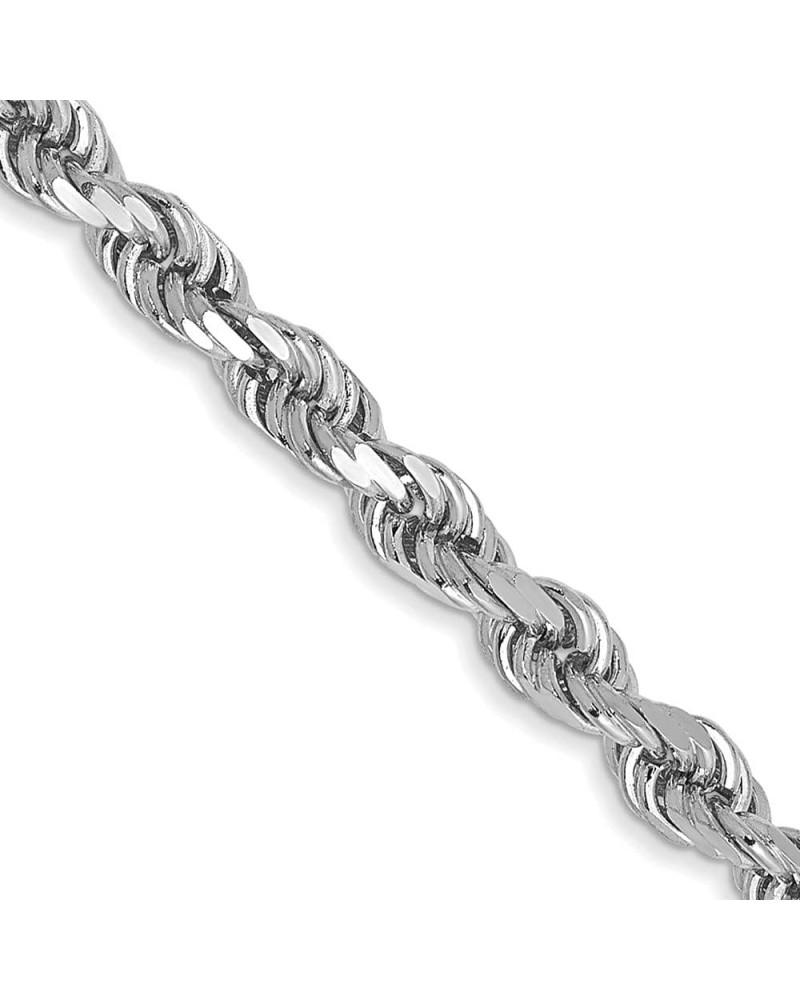 3mm 10k White Gold Solid Diamond Cut Rope Chain Necklace 26.0 Inches $743.59 Necklaces