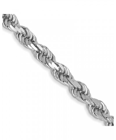 3mm 10k White Gold Solid Diamond Cut Rope Chain Necklace 26.0 Inches $743.59 Necklaces