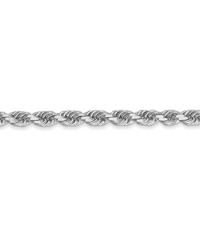 3mm 10k White Gold Solid Diamond Cut Rope Chain Necklace 26.0 Inches $743.59 Necklaces