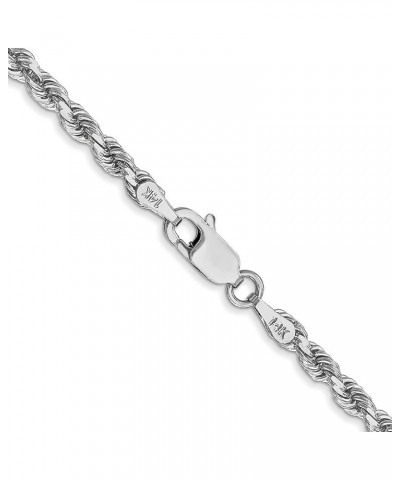 3mm 10k White Gold Solid Diamond Cut Rope Chain Necklace 26.0 Inches $743.59 Necklaces