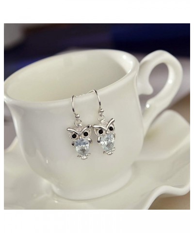 Classic Lovely Owl Crystal Dangle Earrings For Women Fashion Jewelry Gift Silver $7.00 Earrings