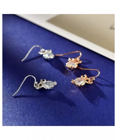 Classic Lovely Owl Crystal Dangle Earrings For Women Fashion Jewelry Gift Silver $7.00 Earrings