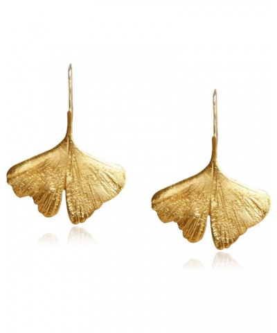 Ginkgo Leaf Flower Earrings Gold Geometric Statement Floral Earring Vintage Bohemian Autumn Plant Dangle Drop Earrings for Wo...