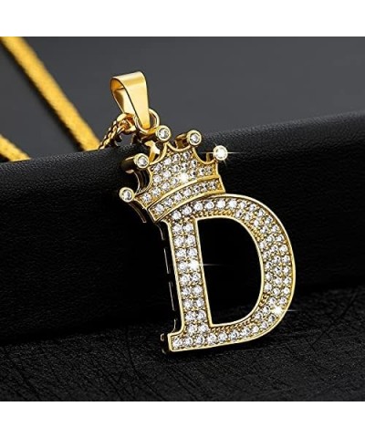 Cubic Zircon Crown Alphabet Necklace For Women Stainless Steel Gold Color A-Z Initial Letter Pendants Necklaces Wedding Jewer...