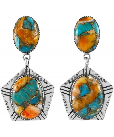 Turquoise Earrings 925 Sterling Silver & Genuine Gemstone Spiny Turquoise $32.00 Earrings