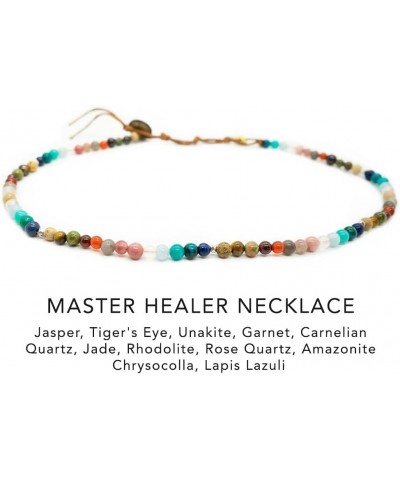 4MM Energy Chakra Healing Necklace with Real Stones Jade, Pearl, Rose Quartz, Amethyst, Moonstone Master Healer $19.89 Necklaces