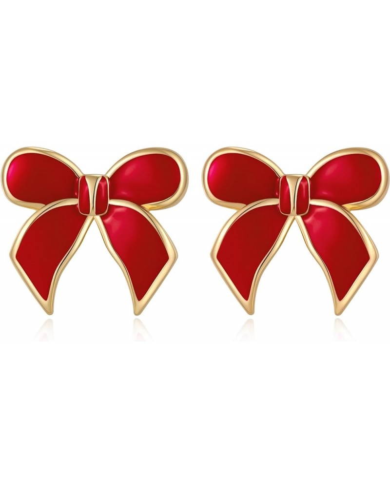 Gold Bow Stud Earrings for Women Statement Bow Stud Earrings Gift Bow-Gold-G $10.43 Earrings