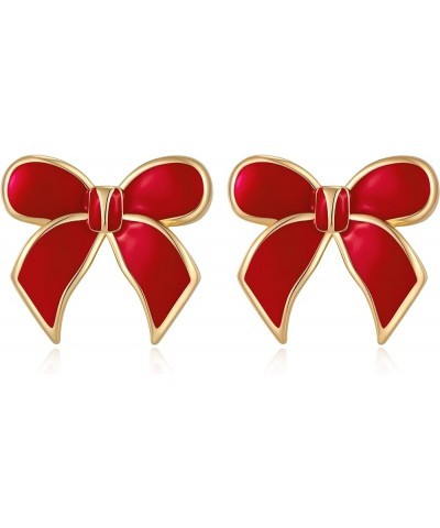 Gold Bow Stud Earrings for Women Statement Bow Stud Earrings Gift Bow-Gold-G $10.43 Earrings