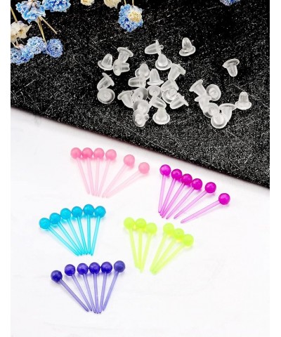 Clear Earrings Plastic Earrings Clear Earrings for Sports Plastic Earrings for Sensitive Ears Silicone Earrings Plastic Post ...