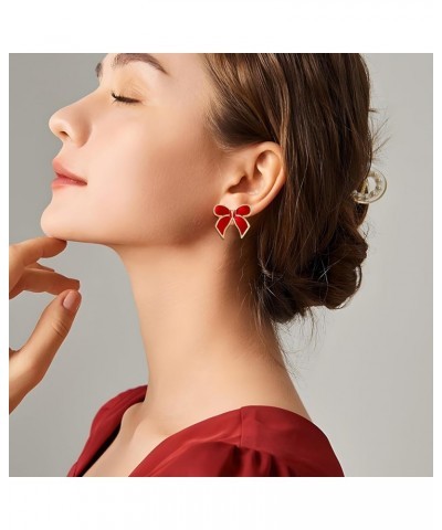 Gold Bow Stud Earrings for Women Statement Bow Stud Earrings Gift Bow-Gold-G $10.43 Earrings