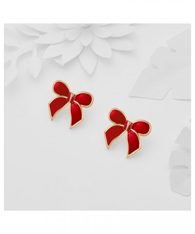 Gold Bow Stud Earrings for Women Statement Bow Stud Earrings Gift Bow-Gold-G $10.43 Earrings