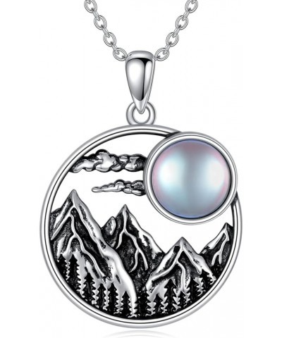 Christmas Gifts 3D Mountain Range Necklace for Women Sterling Silver Wandering River Mountain Valley Sunset Pendant Necklace ...