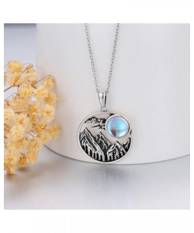 Christmas Gifts 3D Mountain Range Necklace for Women Sterling Silver Wandering River Mountain Valley Sunset Pendant Necklace ...