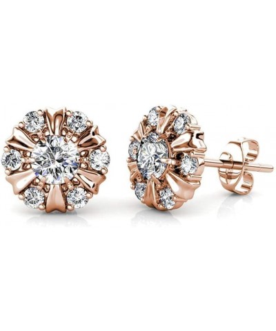 Millie 18K White Gold Earrings with Crystals, Stud Earrings for Women, Girls, Jewelry Gift for Any Occasion Rose Gold $16.38 ...