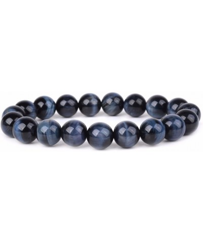 Gem Semi Precious Gemstone 10mm Round Beads Stretch Bracelet 7 Inch Unisex A Grade Blue Tiger Eye $8.99 Bracelets