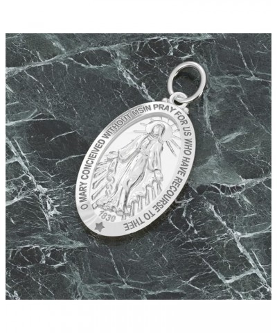 Ladies Polished 925 Sterling Silver 28mm Large Virgin Mary Pendant Necklace, 18in to 24in 18in, 3.2mm Rope Chain $30.14 Neckl...