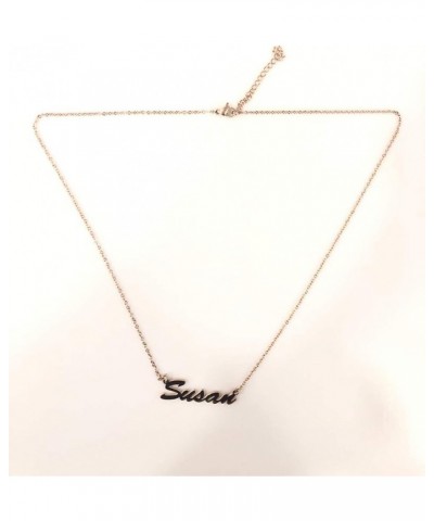 Personalized Name Necklace Custom Made Pendant Gold Plated Letter Necklaces Chain Jewelry Gift For Women Susan Rose Gold $7.2...