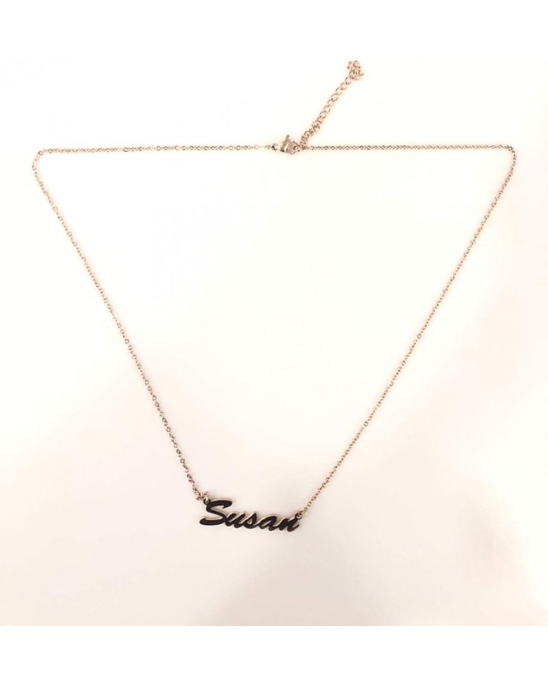 Personalized Name Necklace Custom Made Pendant Gold Plated Letter Necklaces Chain Jewelry Gift For Women Susan Rose Gold $7.2...