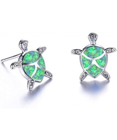 4 Pairs Cute Rhinestone Turtle Stud Earrings $8.69 Earrings