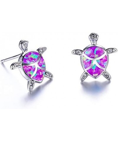 4 Pairs Cute Rhinestone Turtle Stud Earrings $8.69 Earrings