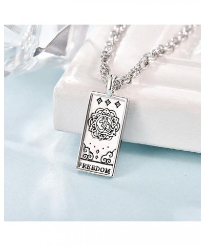 TANGPOET Tarot Cards Necklace Sterling Silver Vintage Tarot Jewelry Good Luck Amulet Pendants Birthday Gifts for Women Teens ...