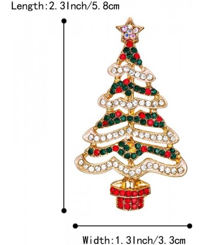 Women's Vintage Inspired Crystal Merry Christmas Holiday Wreath Brooch Pin 02-Wave-Shape Christmas Tree $6.26 Brooches & Pins