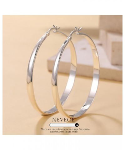 Large Sterling Silver Hoop Earrings for Women Hypoallergenic 925 Sterling Silver Hoop Earrings Lightweight Silver Large Hoop ...