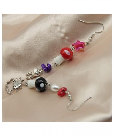 Mushroom Earrings Creative Poisonous Mushroom Dangling Earrings Women's Plant Earrings Jewelry Gift Red $8.24 Earrings