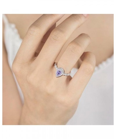 Teardrop Cremation Ring for Ashes - 925 Sterling Silver Urn Keepake Rings Memorial Jewelry for Women Purple $14.00 Rings