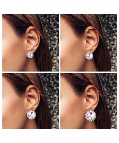 8 Pairs Hypoallergenic Dance Competition Earrings for Women Girls Acrylic Halo Crystal Rhinestone Stud Earrings for Stage Ope...