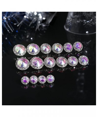 8 Pairs Hypoallergenic Dance Competition Earrings for Women Girls Acrylic Halo Crystal Rhinestone Stud Earrings for Stage Ope...