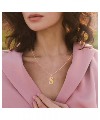 Gold Initial Necklaces for Women Girls-14K Gold Plated Pendant Necklace A-Z Cute Letter Rolo Chain Necklace for Women Trendy ...