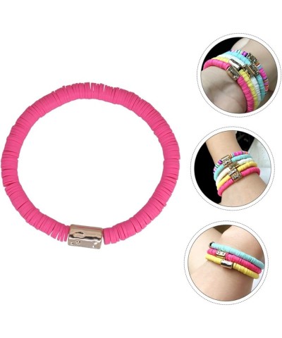 3pcs clay bracelet polymer clay bangles bracelets polymer bangles Beaded Bracelet beach bracelet heishi Rosy 18X0.6cm $6.30 B...