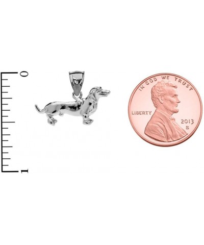 Solid Sterling Silver Dachshund Charm Pendant Necklace 18.0 Inches $13.94 Necklaces