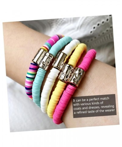 3pcs clay bracelet polymer clay bangles bracelets polymer bangles Beaded Bracelet beach bracelet heishi Rosy 18X0.6cm $6.30 B...