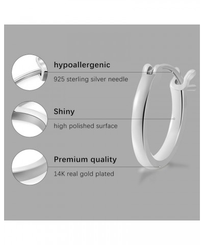 Hoop Earrings for Women, 14K Gold Plated Hoops with 925 Sterling Silver Post 20MM White Gold $11.12 Earrings