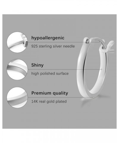 Hoop Earrings for Women, 14K Gold Plated Hoops with 925 Sterling Silver Post 20MM White Gold $11.12 Earrings