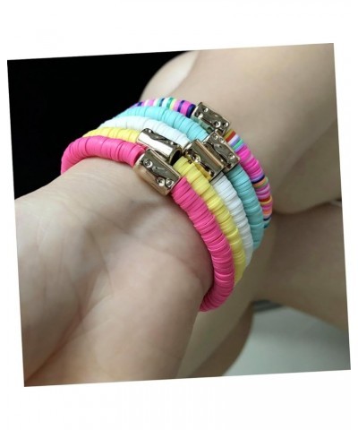 3pcs clay bracelet polymer clay bangles bracelets polymer bangles Beaded Bracelet beach bracelet heishi Rosy 18X0.6cm $6.30 B...