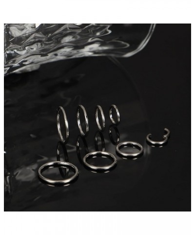 8Pcs G23 Titanium Hinged Clicker Segment Nose Rings Hoop Septum Nose Lip Ring Hoop for Women Men Helix Cartilage Daith Tragus...