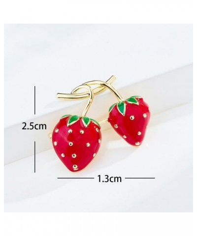 Enamel Fruit Strawberry Brooch Pin,Cute Strawberry lychee Lapel Pin Suit Pin Badge Backpack Hat Clothes Bag Decoration Access...