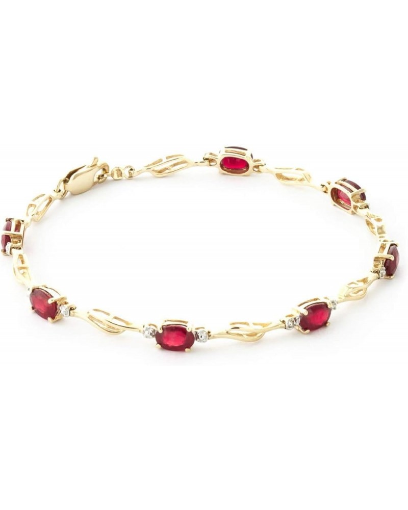 14k Solid Yellow Gold Tennis Bracelet 4.21 ct Ruby Diamond 8.0 Inches $429.00 Bracelets