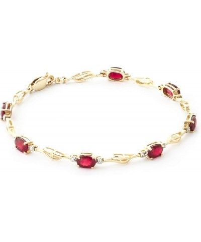 14k Solid Yellow Gold Tennis Bracelet 4.21 ct Ruby Diamond 8.0 Inches $429.00 Bracelets