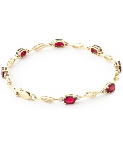 14k Solid Yellow Gold Tennis Bracelet 4.21 ct Ruby Diamond 8.0 Inches $429.00 Bracelets