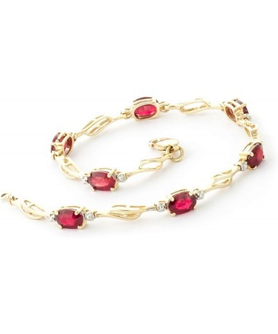 14k Solid Yellow Gold Tennis Bracelet 4.21 ct Ruby Diamond 8.0 Inches $429.00 Bracelets